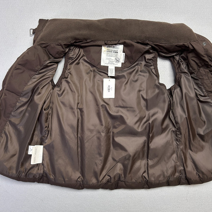 Eddie Bauer Premium Goose Down Puffer Vest Brown Quilted Women’s Size Medium