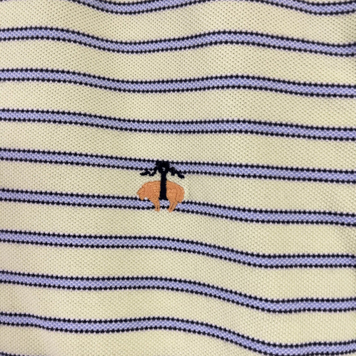 Brooks Brothers Yellow Striped Polo Shirt Size Large