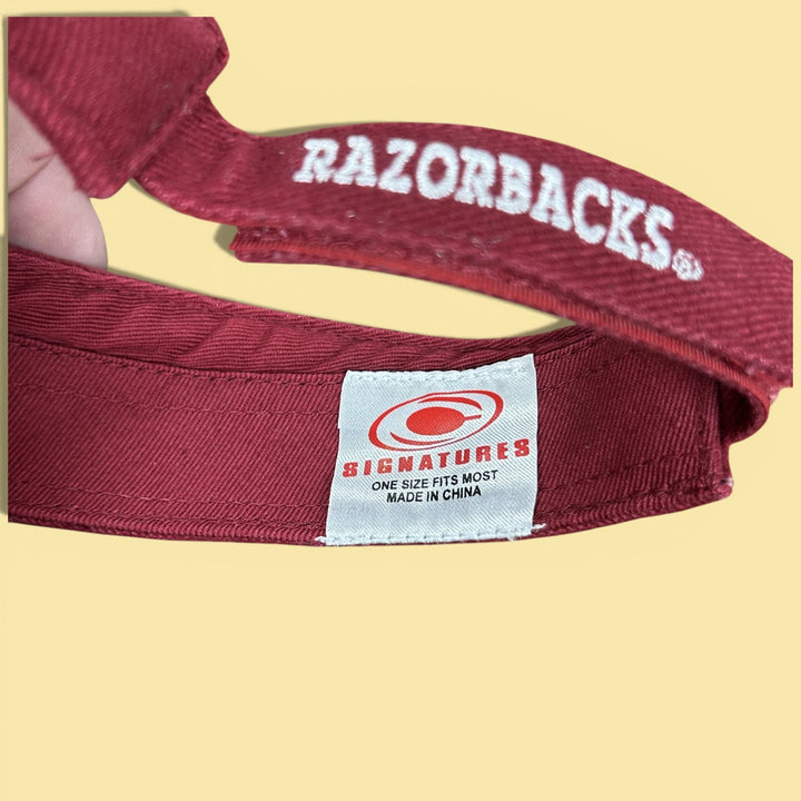 Vintage Arkansas Razorbacks 2000s Visor Autographed