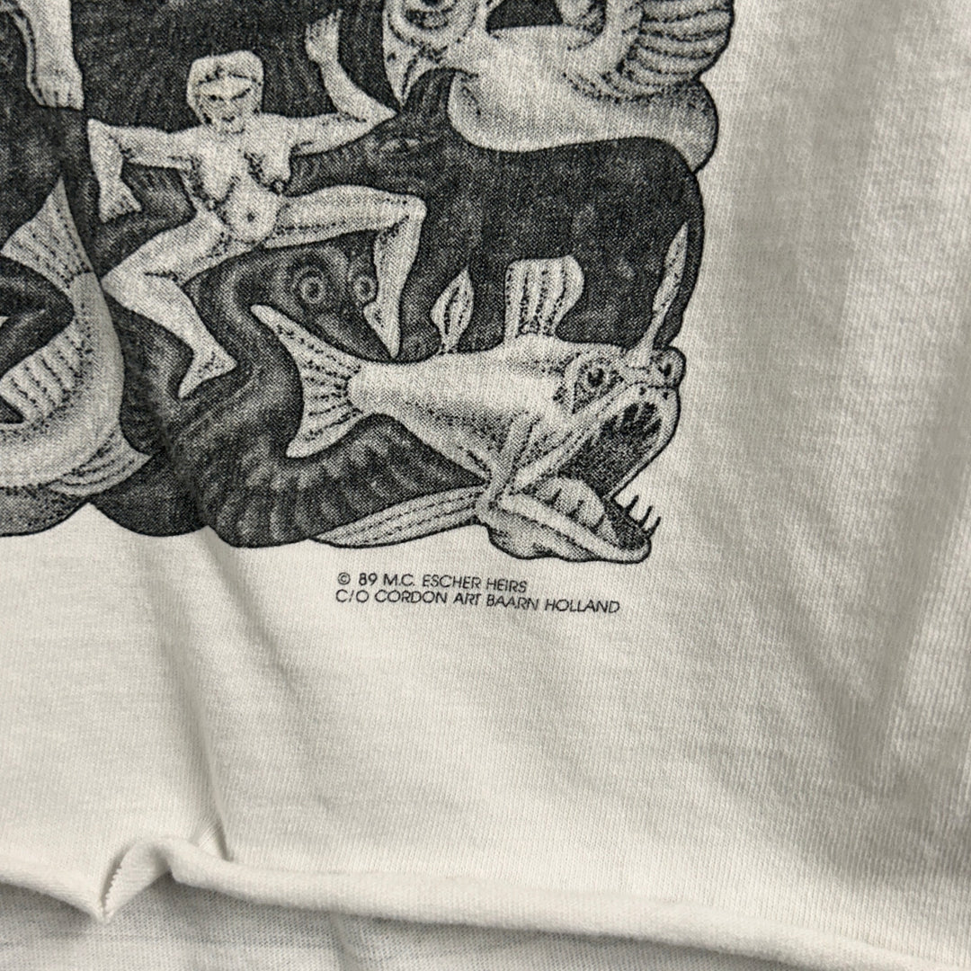 Vintage MC Escher Cropped Art T Shirt Size Medium