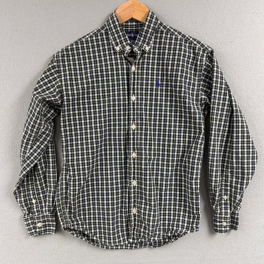 Vintage Polo Ralph Lauren Kids Plaid Button Down Shirt Size Medium