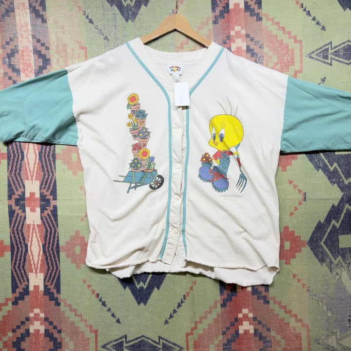 Tweety Bird Vintage Baseball Jersey Size XL 90s