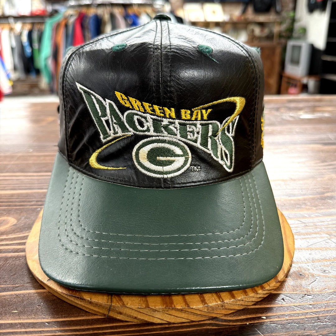 Vintage Green Bay Packers Leather Strap Back Hat