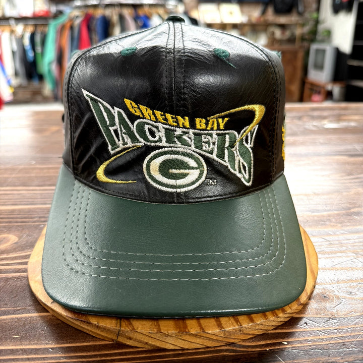 Vintage Green Bay Packers Leather Strap Back Hat
