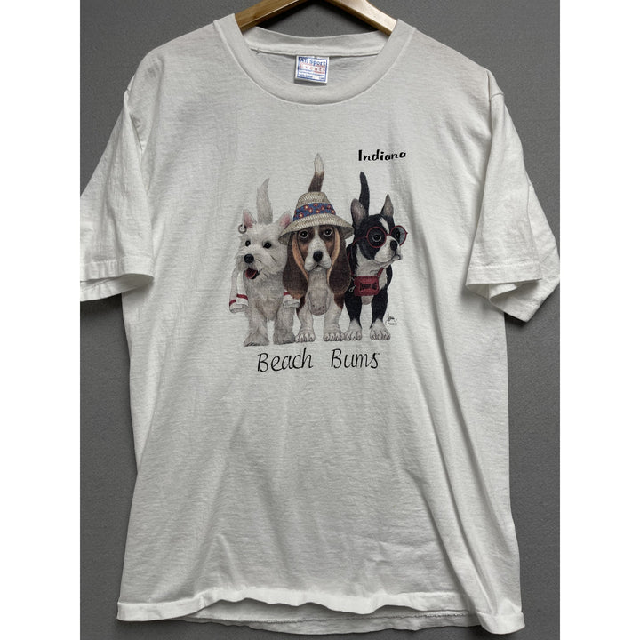 Vintage Indiana Beach Bums Dog Tourist Shirt Size Large