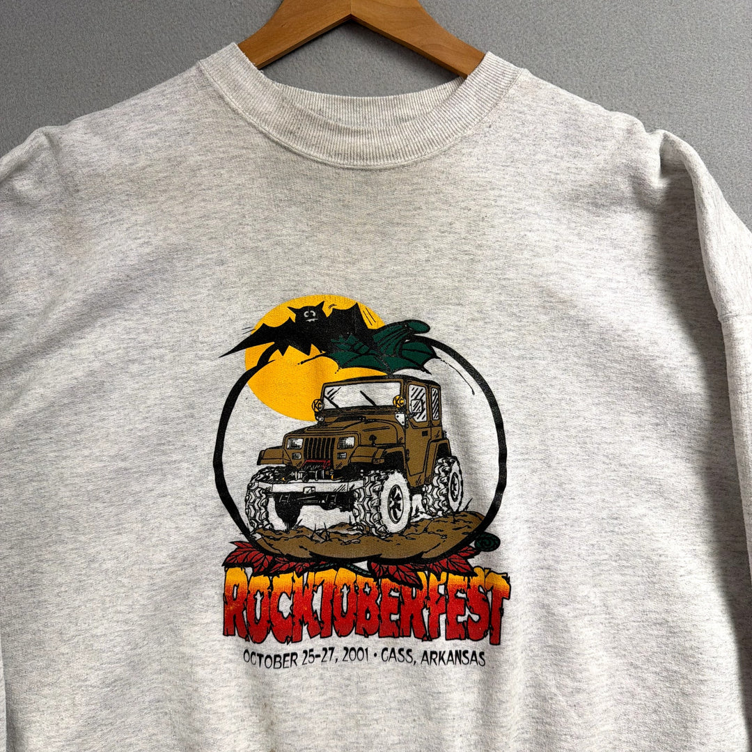 Vintage Rocktoberfest Jeep Sweatshirt Size XXL