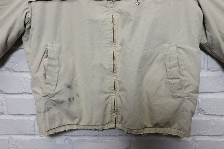 60s distressed field and stream zip up jacket size large