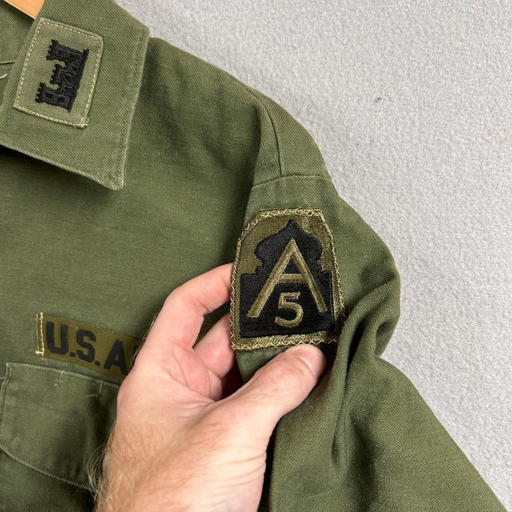 Vintage 1970s US Military Og 107 Field Shirt Size Medium