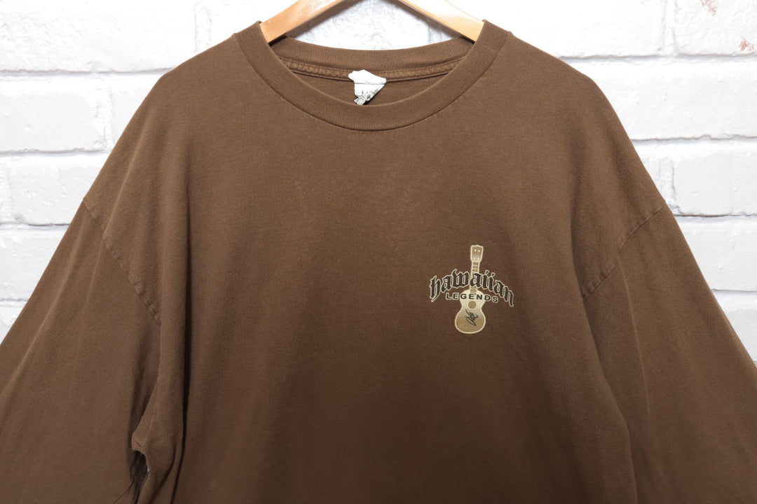 2000s Vintage Hawaiian Legends Brown T Shirt Size XXL