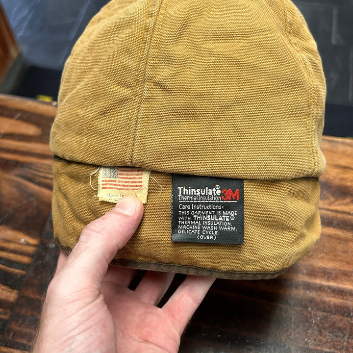Vintage 90's Carhart Canvas Insulated Work Hat W/ Neck Flap