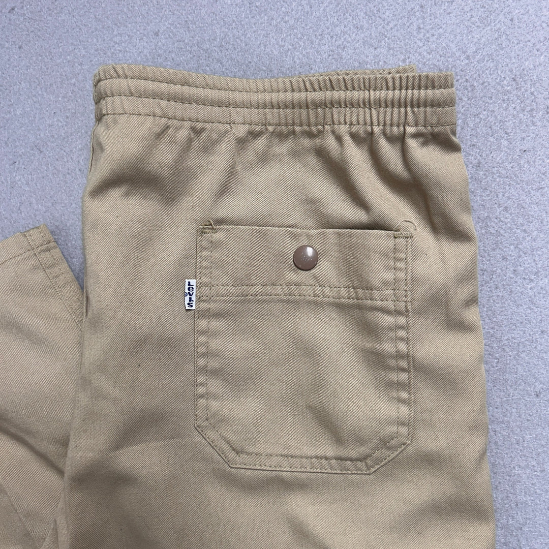Vintage 80s Levi's Stadium Pants Khaki Drawstring Size M 36x32
