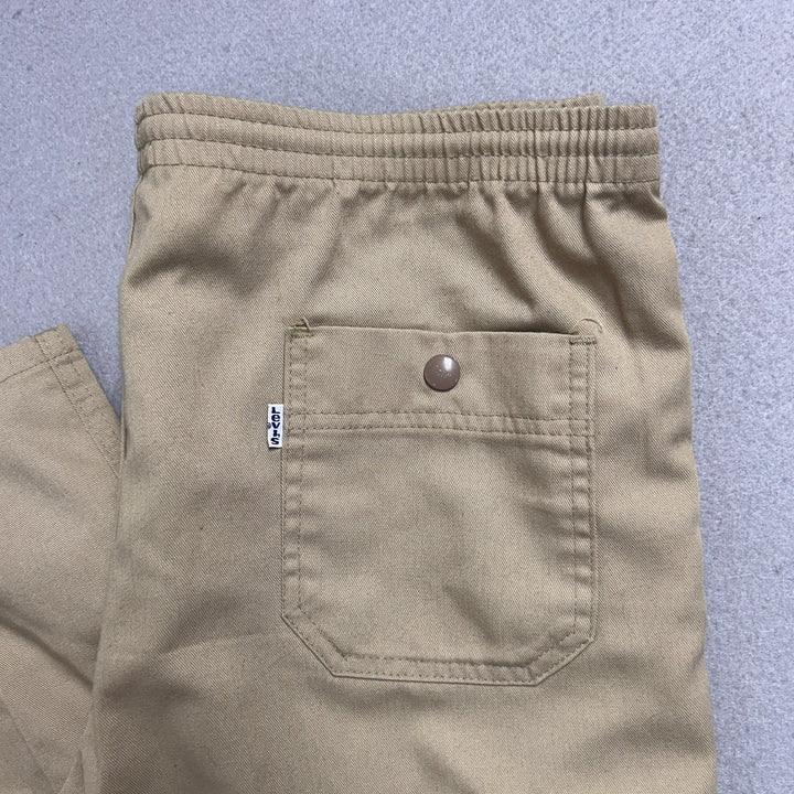 Vintage 80s Levi's Stadium Pants Khaki Drawstring Size M 36x32