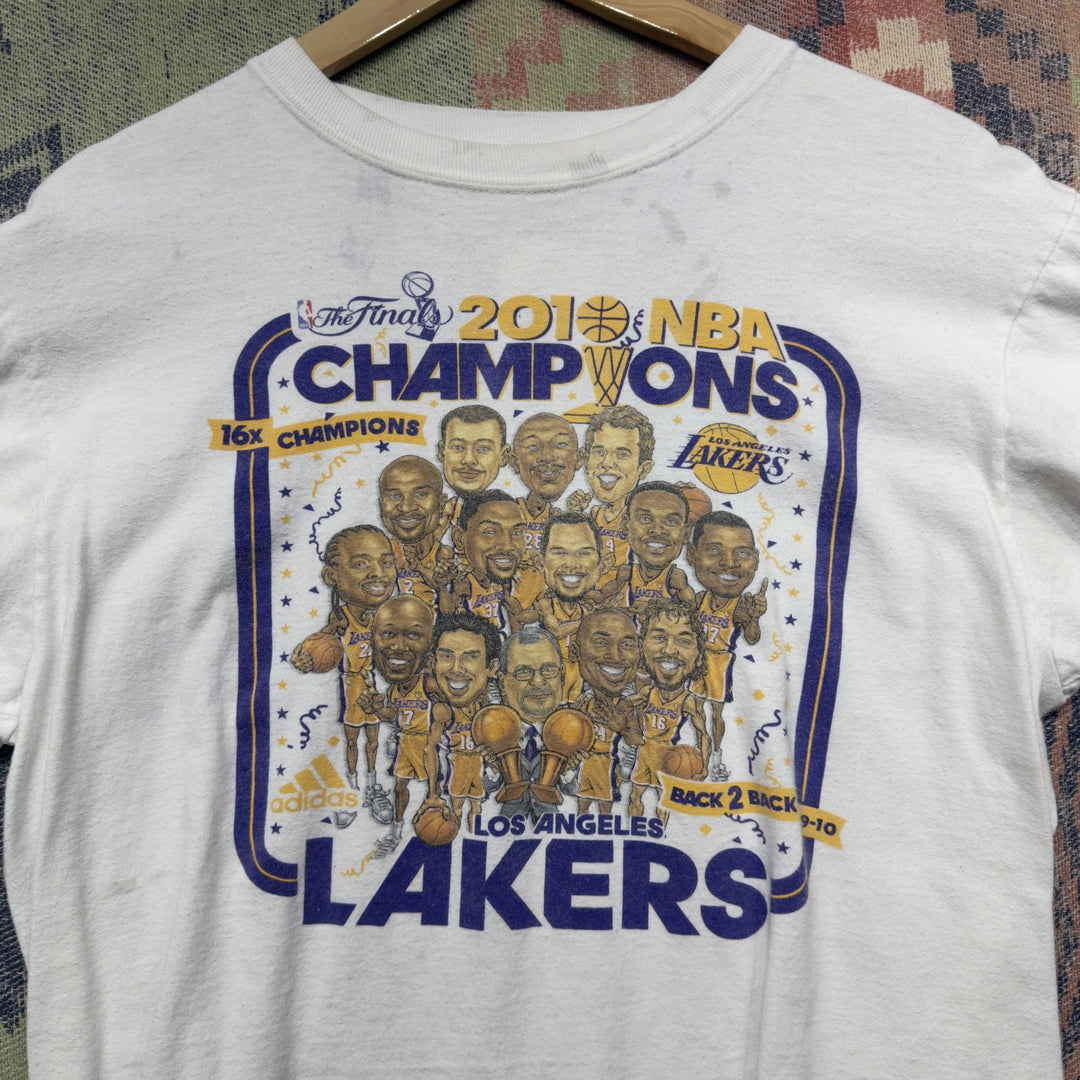 Adidas Lakers Champions Caricature Vintage T Shirt Size Medium 2000s
