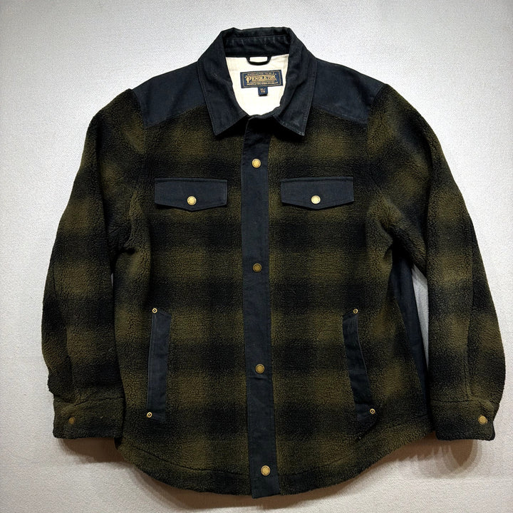 Pendleton Plaid Fleece Shirt Jacket Size XL