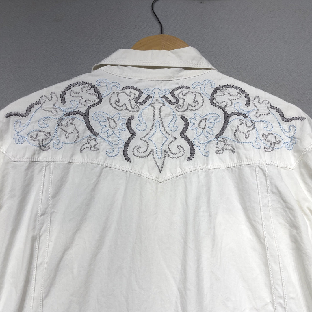 Vintage DKNY Jeans Y2K Pearl Snap Shirt Size XL