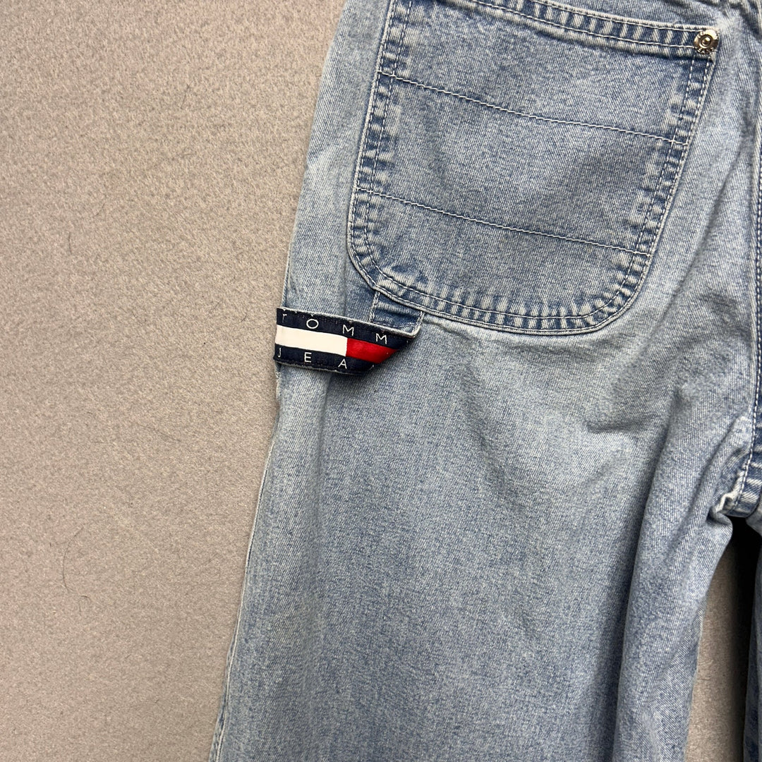 Vintage Y2K Tommy Hilfiger Light Wash Carpenter Pants Wide Leg 24x27