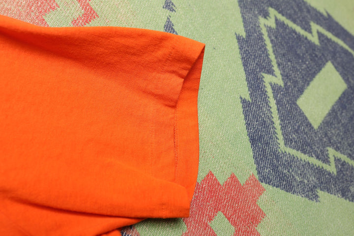 J Crew Vintage Blank Orange Pocket T Shirt 90s Small