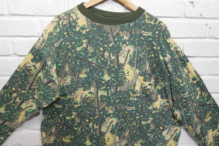 Bushlan Camo Vintage Long Sleeve T Shirt 90s XL