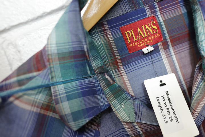 Plains Western Distressed Vintage  Shirt Large 90s