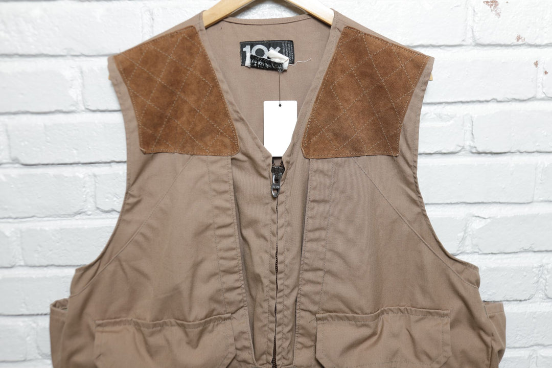 10X Vintage Brown Hunting Vest Large 90s