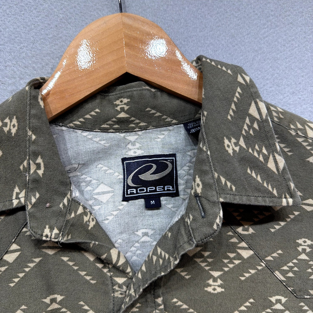 Vintage Roper Rodeo Western Pearl Snap Shirt Size Medium
