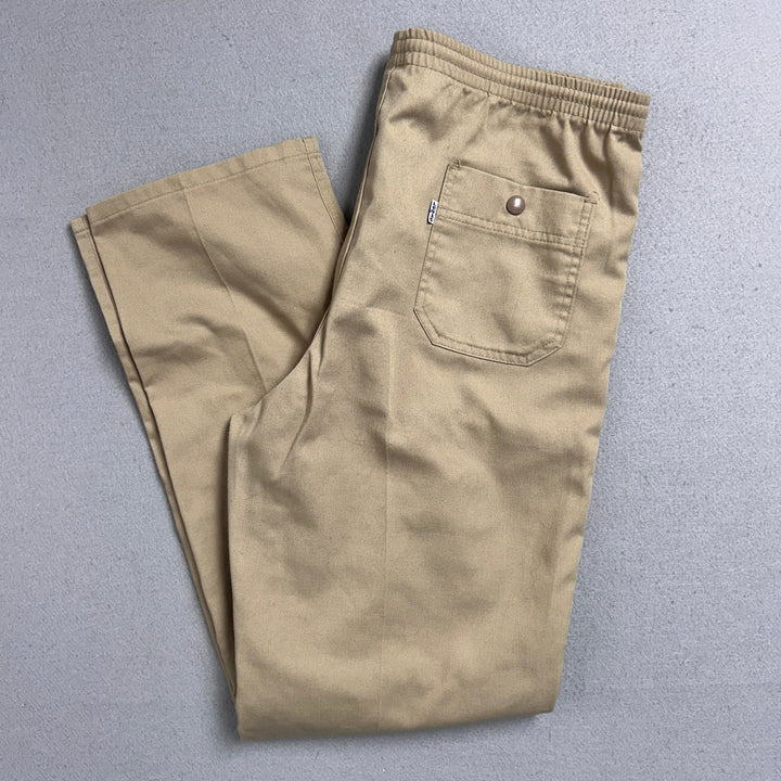 Vintage 80s Levi's Stadium Pants Khaki Drawstring Size M 36x32