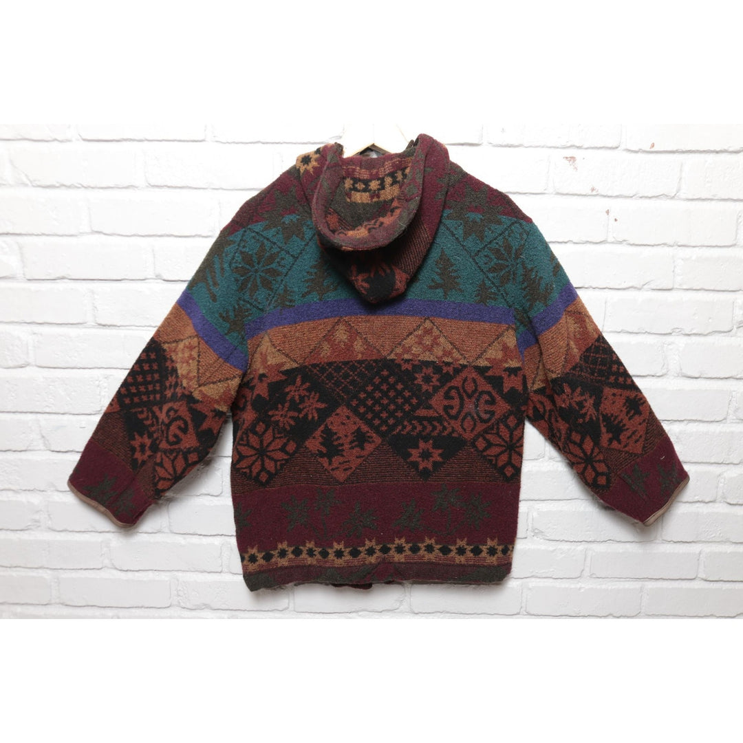 LL Bean Vintage Jacket Womens Small 90s Wool Blend Nordic