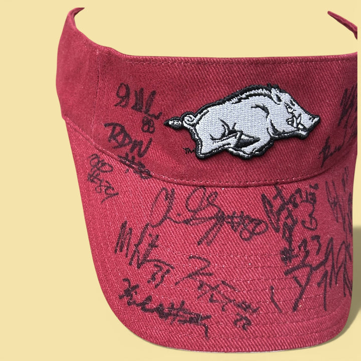 Vintage Arkansas Razorbacks 2000s Visor Autographed