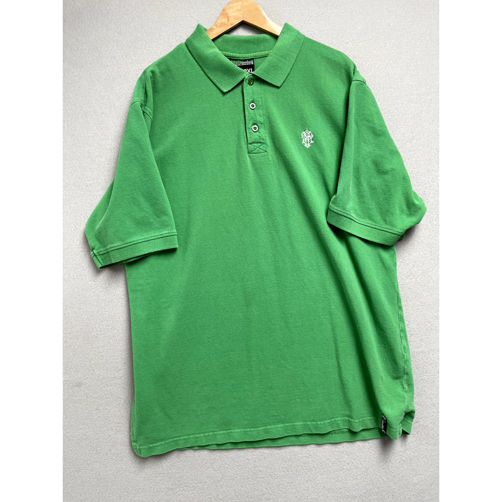 Y2K South Pole Men's Green Embroidered Polo Size 3XL