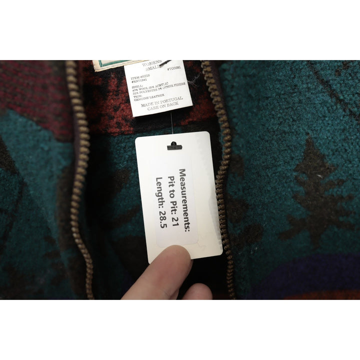 LL Bean Vintage Jacket Womens Small 90s Wool Blend Nordic