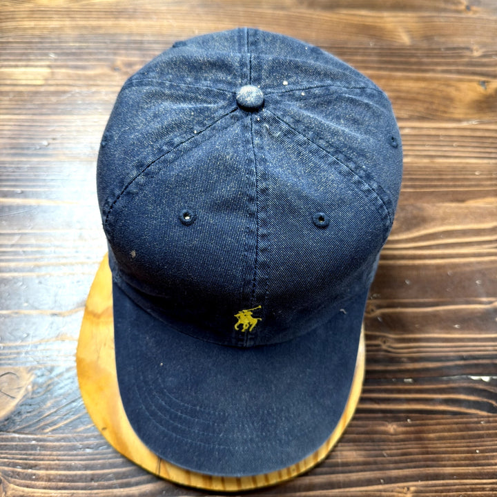 Vintage Polo Ralph Lauren Bleach Stained Leather Strap Back Hat