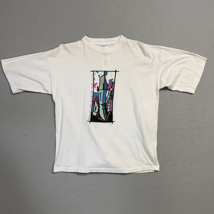 Vintage Prague Hundred Tower City T Shirt Size Large