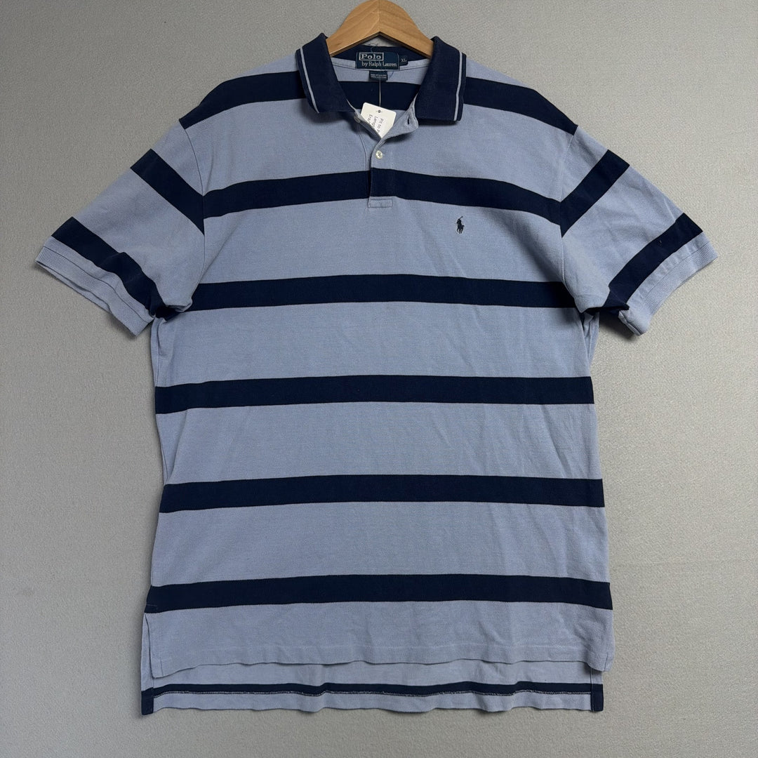 Vintage Ralph Lauren Two Tone Blue Polo Shirt Size XL