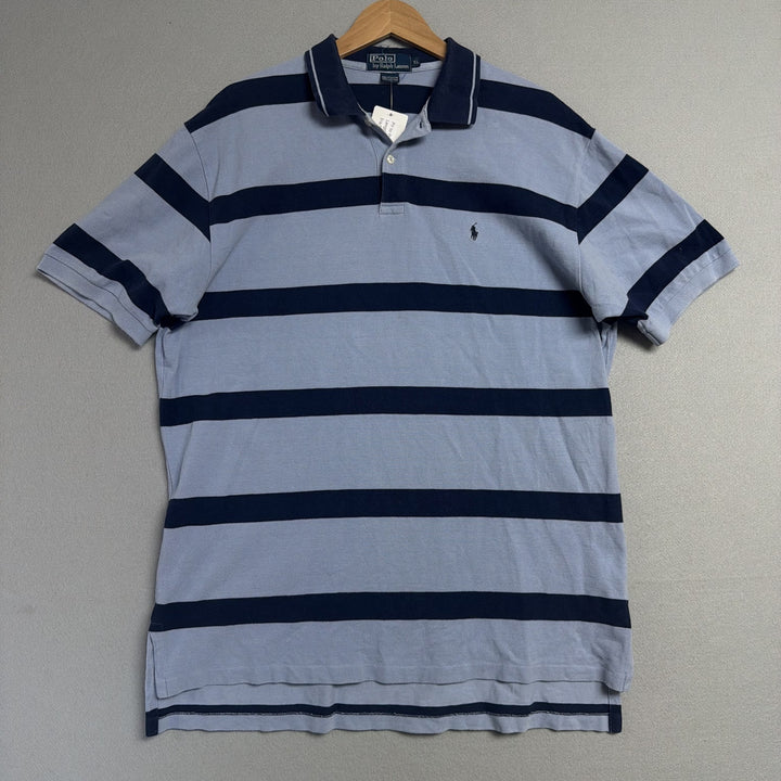 Vintage Ralph Lauren Two Tone Blue Polo Shirt Size XL