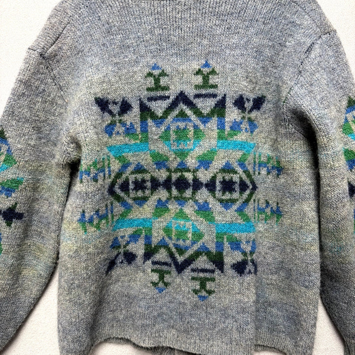 Vintage Pendleton Aztec Shawl Collar Cardigan Sweater Size Large