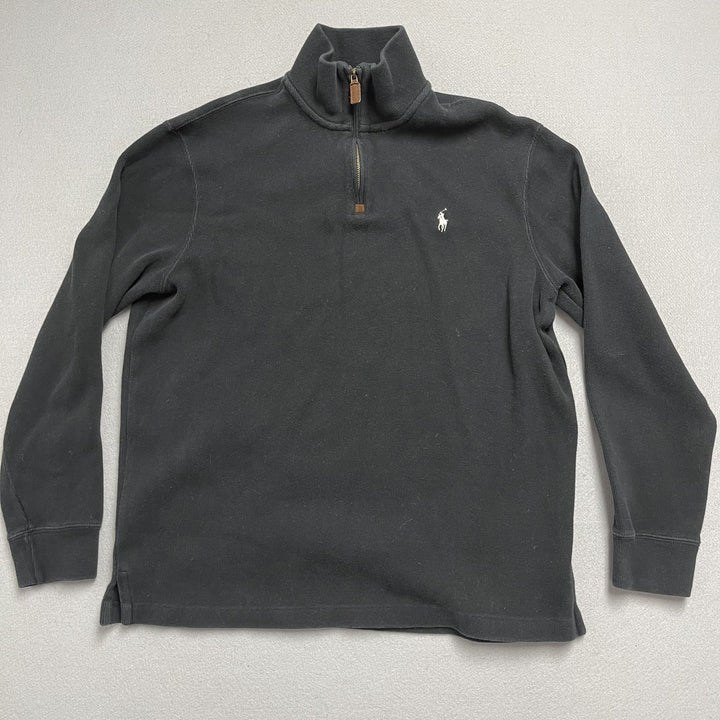 Men's Polo Ralph Lauren Black Quarter Zip Sweater Size Large