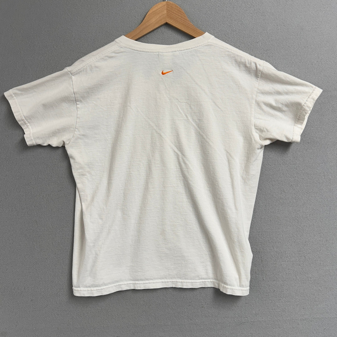 Y2K Women's Nike V Neck Bedazzled Logo Tee Size Medium