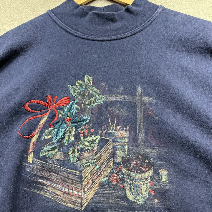 Vintage 90s Holly Plant Sweatshirt Size XL
