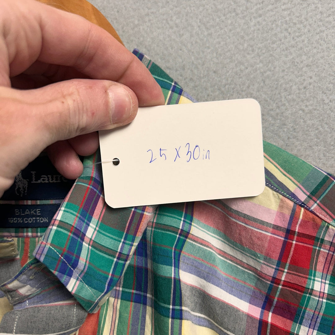 Vintage Polo Ralph Lauren Yellow and Green Plaid Shirt Size Large