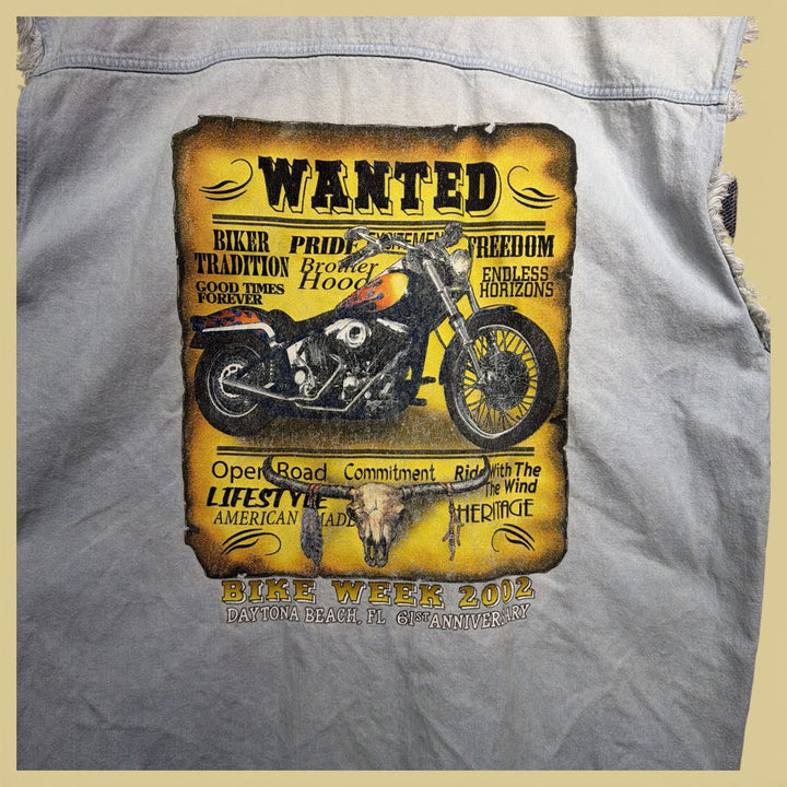 Vintage Daytona Bike Week 2000s Sleeveless Button Down Shirt Size XL