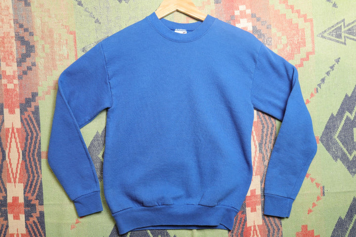 Jerzees Russell Vintage Blank Royal Blue Sweatshirt 90s Youth Large