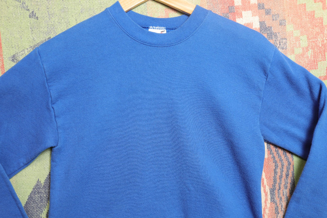 Jerzees Russell Vintage Blank Royal Blue Sweatshirt 90s Youth Large