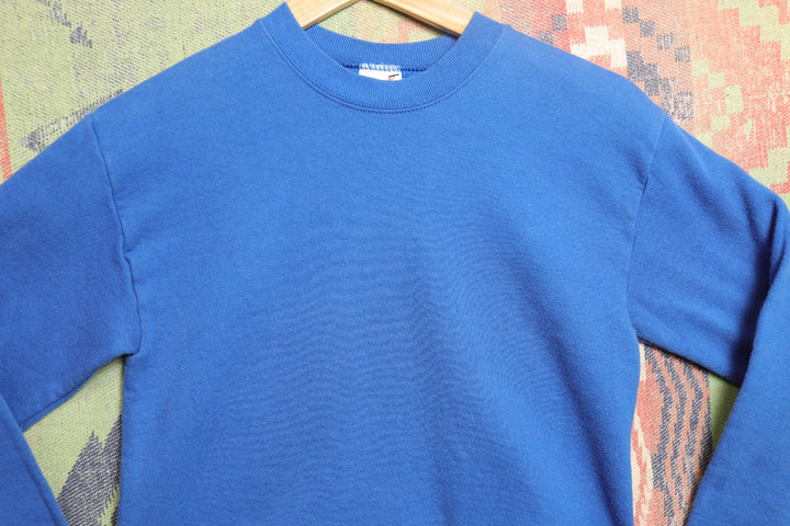 Jerzees Russell Vintage Blank Royal Blue Sweatshirt 90s Youth Large