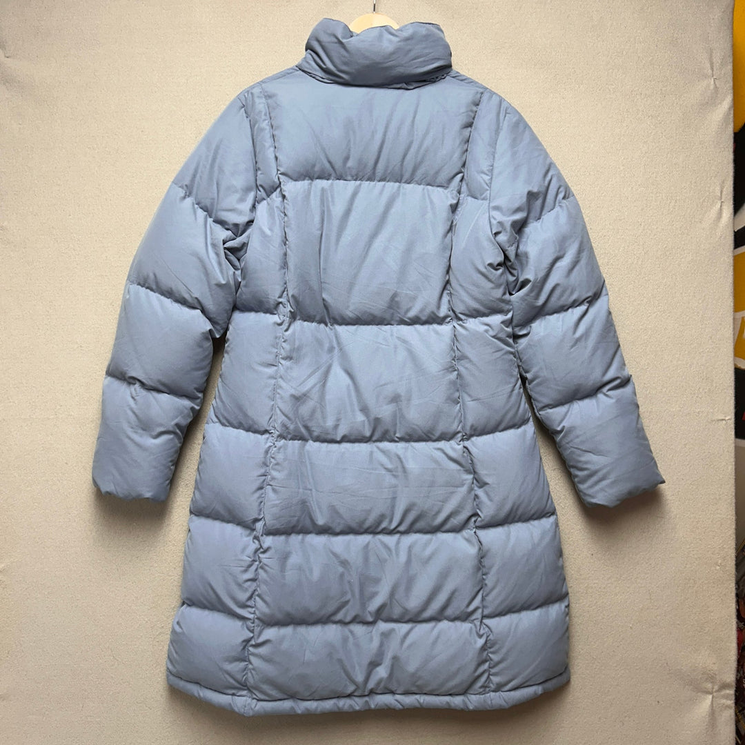 Kappa Long Down Puffer Coat Womens Large Light Blue Insulated Winter Jacket Coat