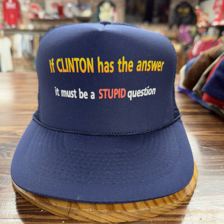 Clinton has the Answer Vintage Snapback Trucker Hat 90s