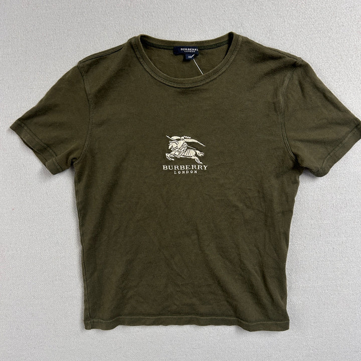 Burberry London Embroidered Green Baby T Shirt Size 38 Small