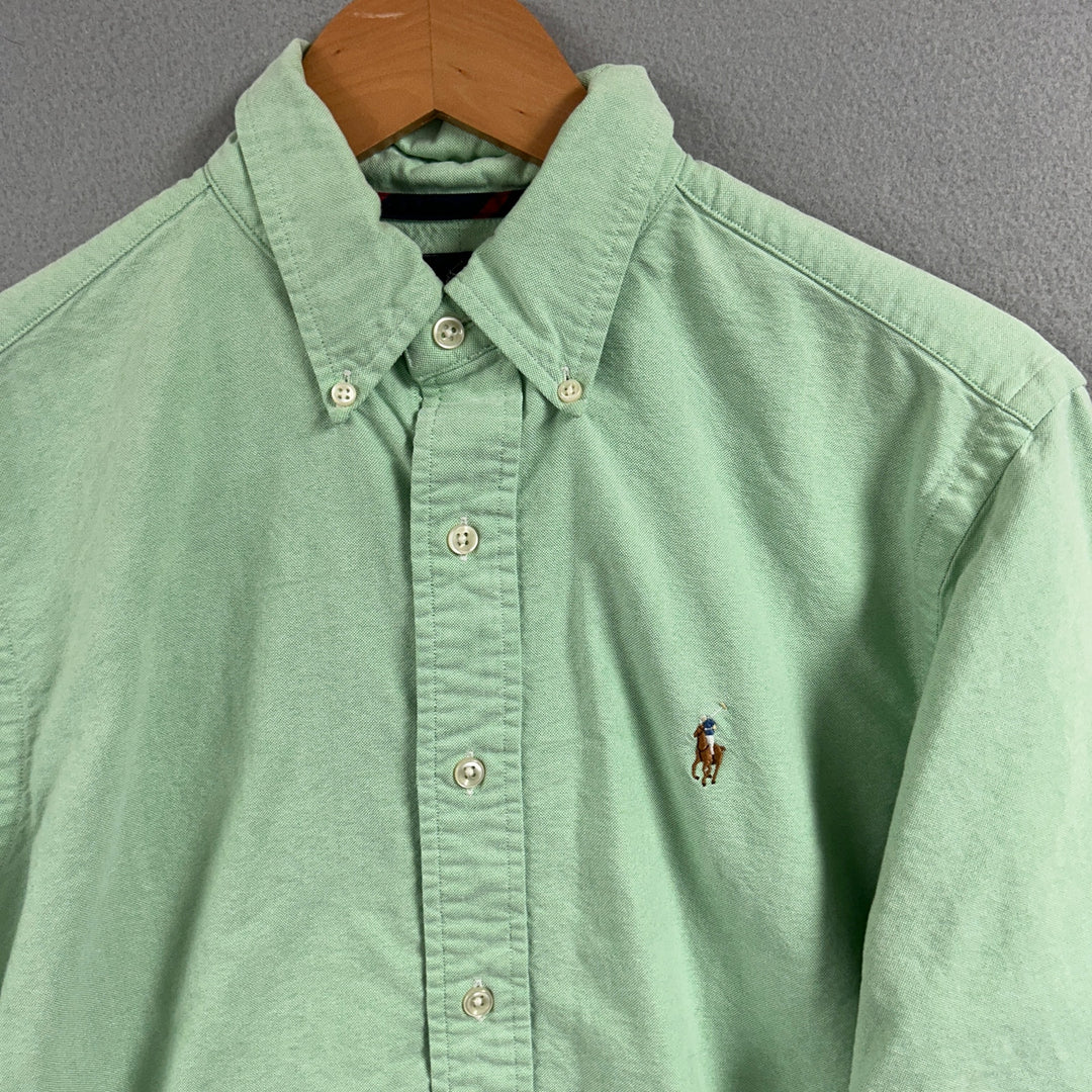 Vintage Polo Ralph Lauren Green Classic Fit Button Down Shirt Size Small