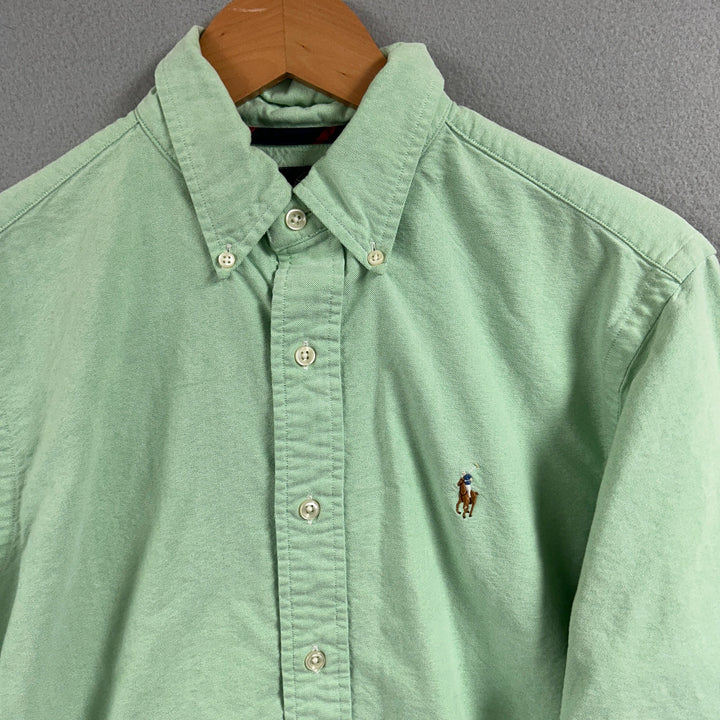 Vintage Polo Ralph Lauren Green Classic Fit Button Down Shirt Size Small