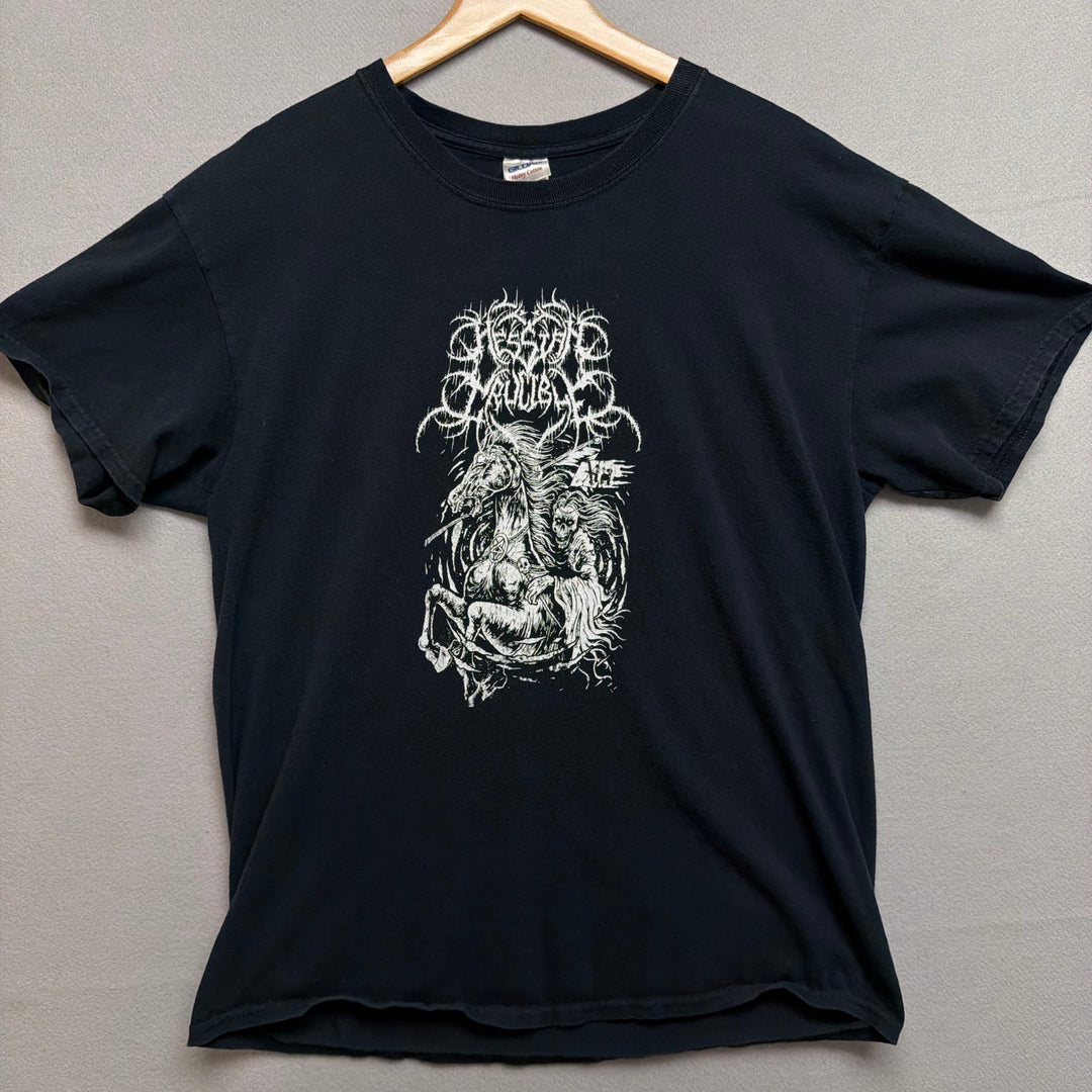 Vintage Y2K Hessian Crucible Metal Band T Shirt Size Large