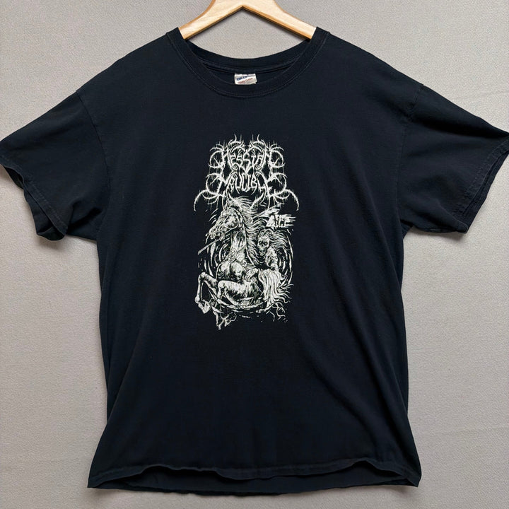 Vintage Y2K Hessian Crucible Metal Band T Shirt Size Large